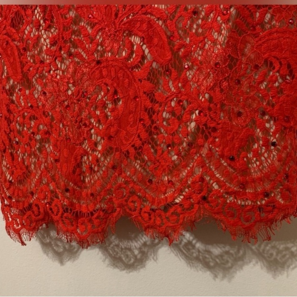 NEW Frank Lyman Design Red Lace Cocktail Dress size 6 - Picture 7 of 8
